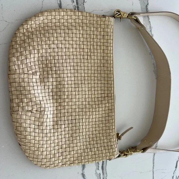 Clare V. Moyen Woven Messenger Bag in Cream - Picture 7 of 12